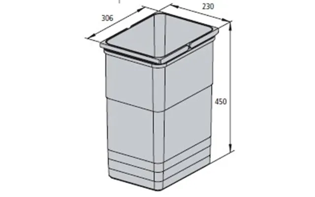 Ninka System, Løse Spande Og Tilbehør - 26 Liter H450x306x230 Lys Grå