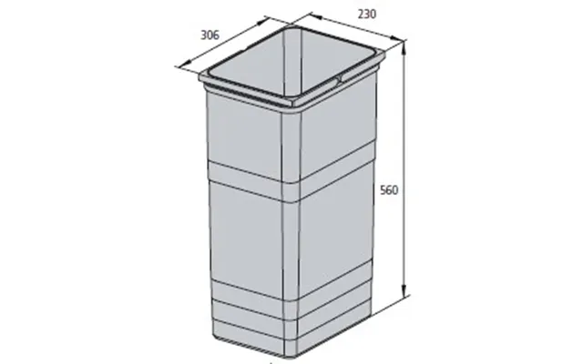 Ninka System, Løse Spande Og Tilbehør - 32 Liter H560x306x230 Lys Grå