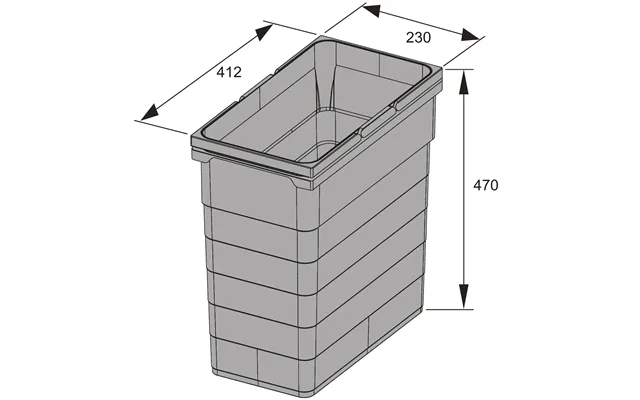 Ninka System, Løse Spande Og Tilbehør - 35 Liter H470x412x230 Lys Grå