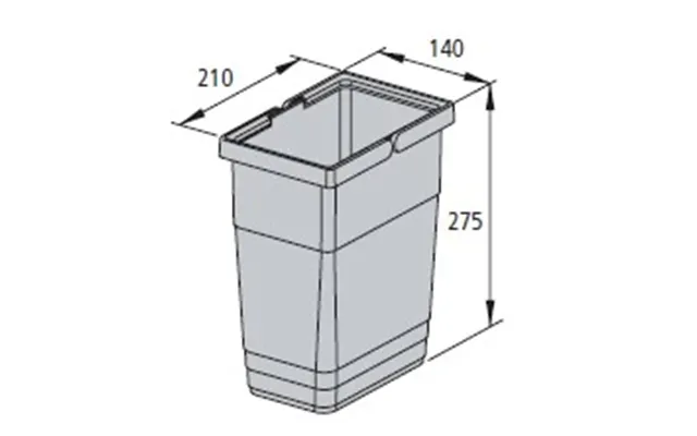 Ninka System, Løse Spande Og Tilbehør - 6 Liter H275x210x140 Lys Grå