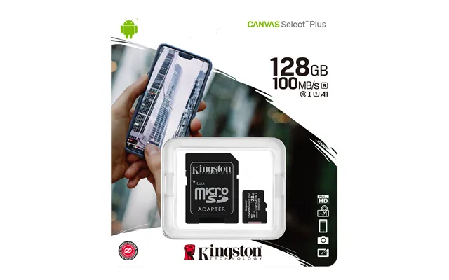 Kingston Microsdxc, 128gb, Class 10 Uhs-i - Inkl. Adaptor