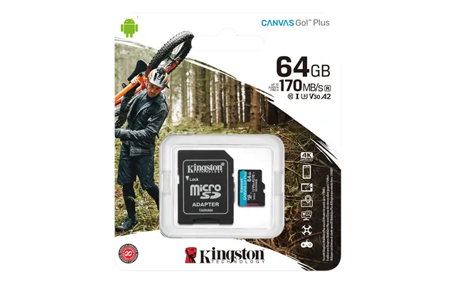 Kingston Microsdxc 64 Gb Canvas Go Plus 170r A2 U3 V30 Card - Inkl product image
