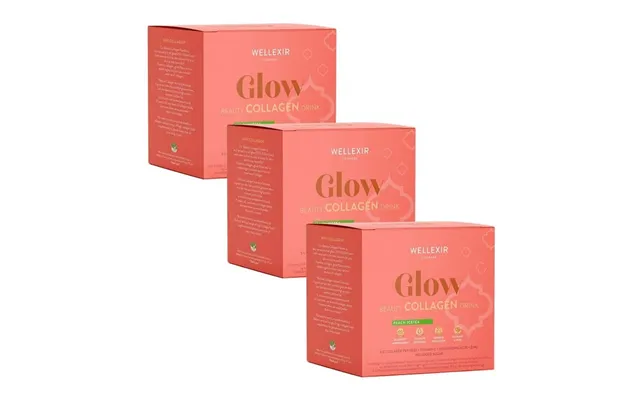Wellexir Glow Beauty Drink Peach Ice Tea 30 Box X3
