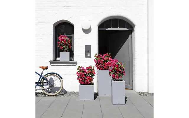 Lechuza Canto Stone Low Udendørs Krukke Til Blomster Med Selvvandingssytem Stone Gray 30 X 30 X H30 Cm