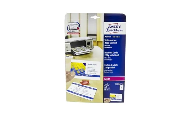 Avery Visitkort Hvide - 25 Ark