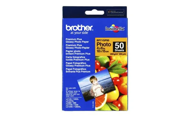 Brother Fotopapir Glossy 10x15 50 Ark 260g Bp71gp50 Modsvarer N A