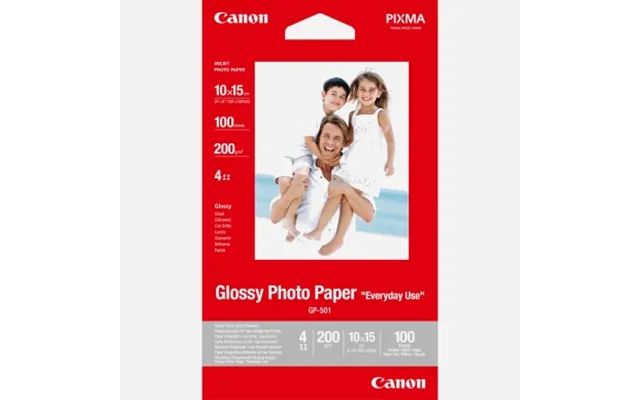 Canon Fotopapir Glossy 10x15cm 100 Ark 200g Gp-501a6 Modsvarer N A