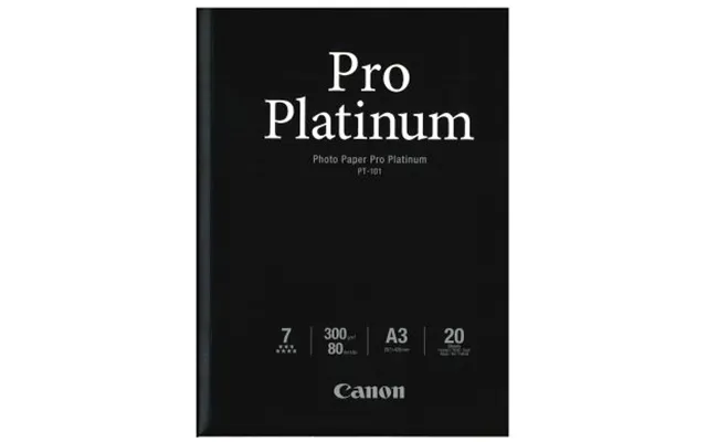 Canon Fotopapir Pro Platinum A3 - 20 Ark 300g Pt-101 2768b017 Modsvarer N A