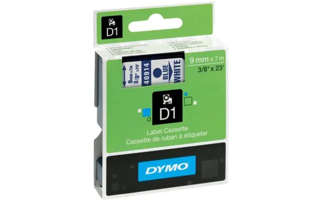 Dymo Tape Dymo D1 9 Mm - Blå På Hvid 5411313409148 Modsvarer N A