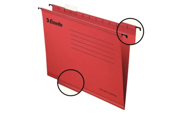 Esselte Hængemappe Classic Std A4 Rød 25 90316 Modsvarer N A