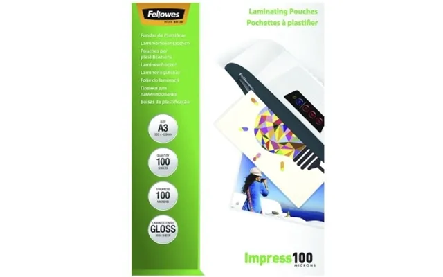 Fellowes Lamineringslommer A3 100 Mic. 100 Pk - Blank 5351205 Modsvarer N A