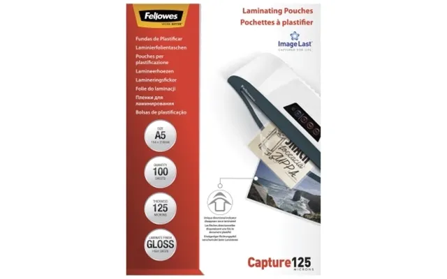 Fellowes Lamineringslommer A5 125 Mic. 100 Pk - Blank 5307302 Modsvarer N A