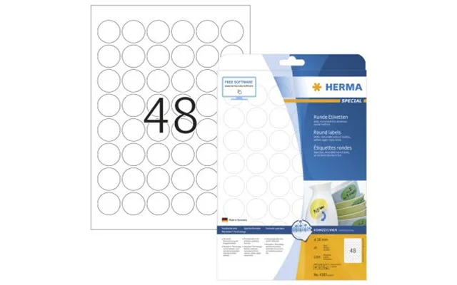 Herma Etikett Herma Movables A4 Ø30mm 25 4387 Modsvarer N A