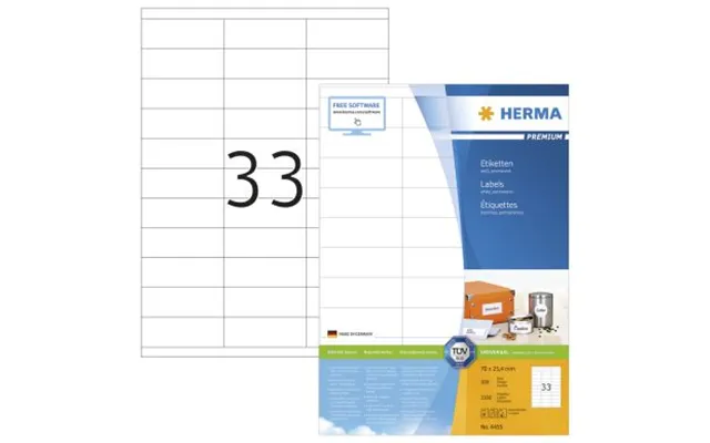 Herma Etikett Herma Premium A4 70x25,4 100 4455 Modsvarer N A