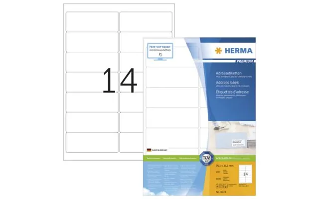 Herma Etikett Herma Premium A4 99,1x38,1 100 4678 Modsvarer N A