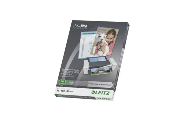 Leitz Lamineringslommer A5 Udt 80 My. Æsk 100 74920000 Modsvarer N A