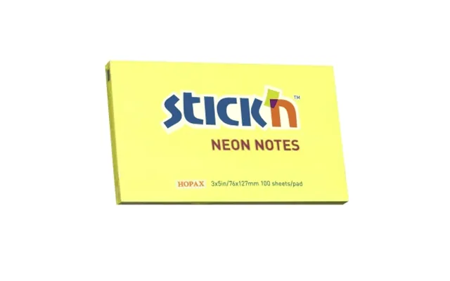 Stick'n Stick'n Neonblock 76x127 100 Blad Gul 4712759211359 Modsvarer N A