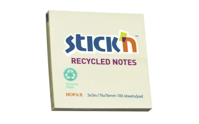 Stick'n Stick'n Noteblokk 76x76 100 Blad Gul 4712759214121 Modsvarer N A