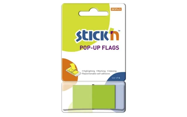 Stick'n Stick'n Pop Up Faner 45x25 50 Blad Grøn 4712759260111 Modsvarer N A
