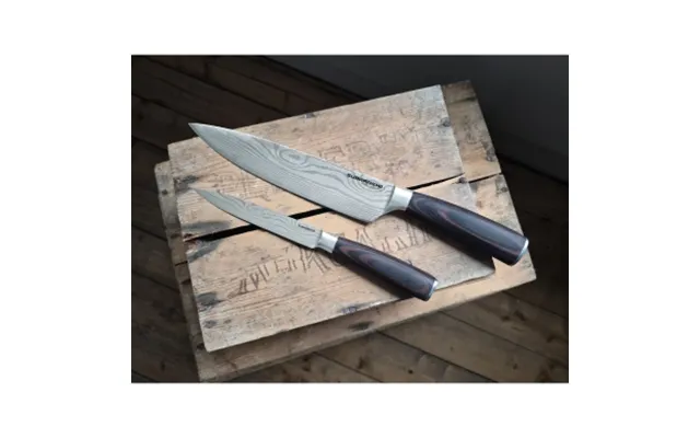 Subarashii Subarashii Steel Edition Damascus Japansk Knivsæt I 2 Dele Db042 Modsvarer N A