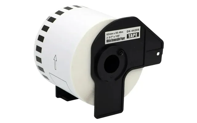 Brother Dk44205 Selvklæbende Etiketter Aftagelige 62mm X 30,5 Meter Kompatibel