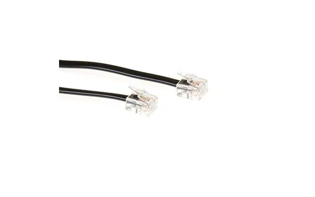 Act Black 1 Meter Flat Telephone Cable With Rj11 Connectors