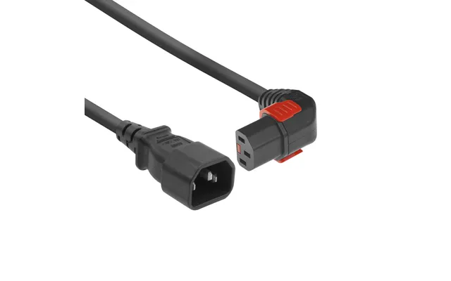 Act Powercord C14 - C13 Iec Lock Down Angled Black 3 M, Pc2052