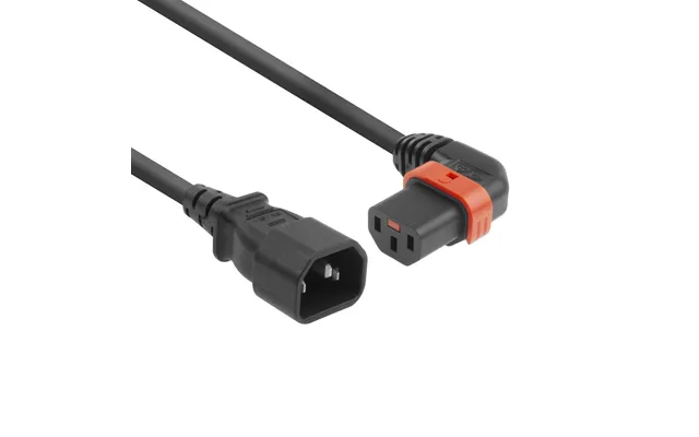 Act Powercord C14 - C13 Iec Lock Left Angled Black 3 M, Pc2050