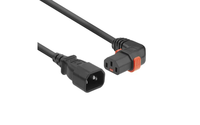 Act Powercord C14 - C13 Iec Lock Right Angled Black 3 M, Pc2049