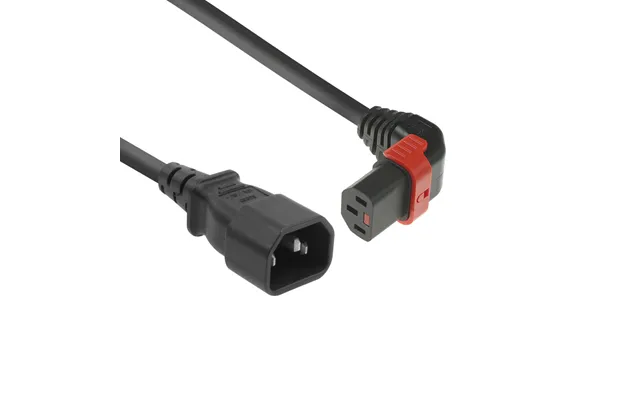 Act Powercord C14 - C13 Iec Lock Up Angled Black 3 M, Pc2051