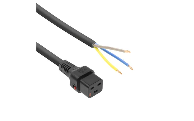 Act Powercord C19 Iec Lock - Open End Black 2 M, Pc1174