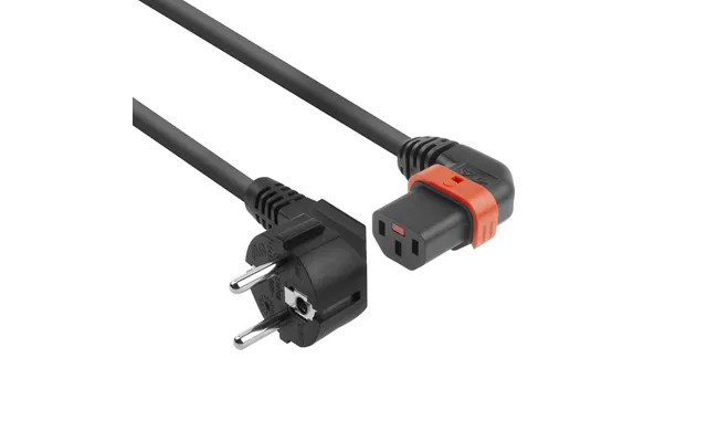Act Powercord Cee 7 7 Male Angled - C13 Iec Lock Left Angled Black 1 M, El447s