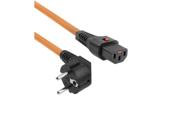Act Powercord Cee 7 7 Male Angled - C13 Iec Lock Orange 2 M, El247s