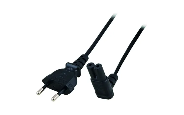 Act Powercord Euro Male - C7 Female Angled Down Black 2 M