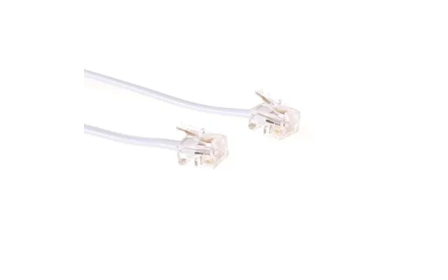 Act White 1 Meter Flat Telephone Cable With Rj11 Connectors