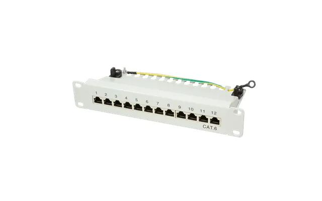 Patch Panel 10 Cat.6 12-port Shielded - Grey