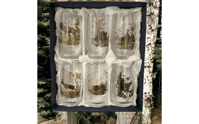 Øl Glas Med Vildt Motiv 6 Glas