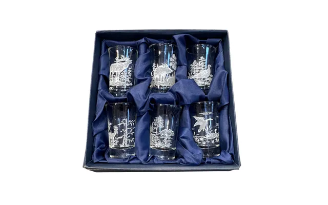 Snapseglas Med Vildt Motiv - 6 Glas