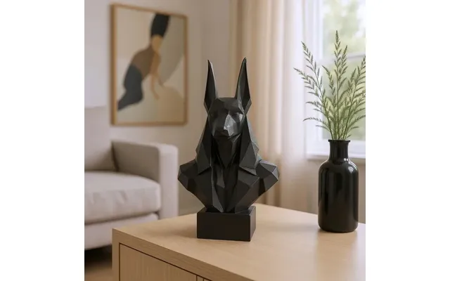 Delta Low-poly Anubis Buste - Sort Stor