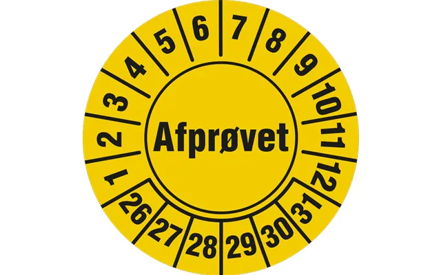 Afprøvet Kalibreringsmærke - Selvklæbende Ark À 10 Stk.