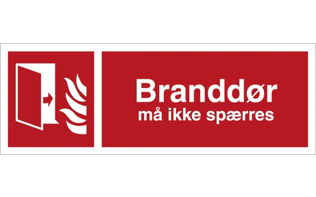 Brandskilt - Branddør Må Ikke Spærres