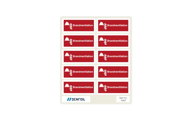Brandskilt - Brandventilation Aktiveringstryk