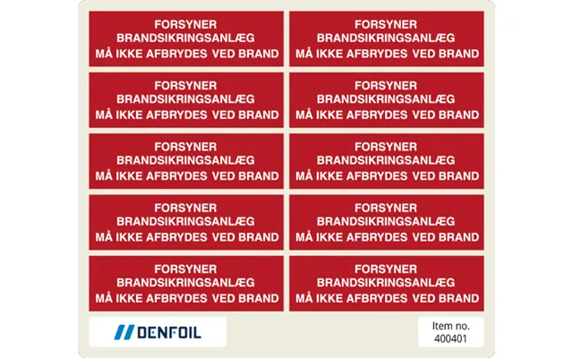 Brandskilt - Forsyner Brandsikringsanlæg