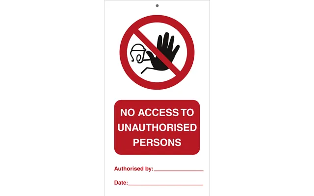 Tie Tag - No Access To Unauthorised Persons