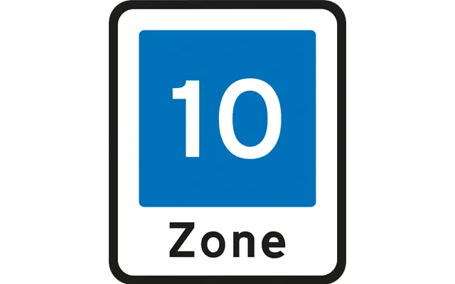 Vejskilt E53 10 Km Område Med Fartdæmpning