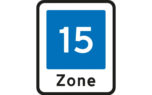 Vejskilt E53 15 Km Område Med Fartdæmpning