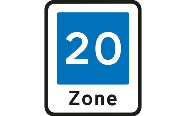 Vejskilt E53 20 Km Område Med Fartdæmpning