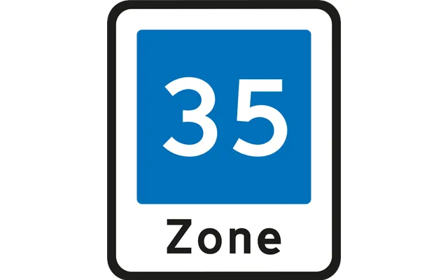 Vejskilt E53 35 Km Område Med Fartdæmpning