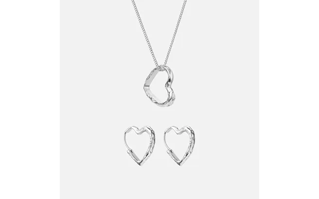 Lava Heart Halskæde Lava Heart Hoops Øreringe Sølvfarvet