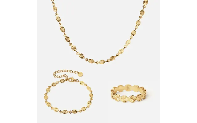 Sunset Halskæde Armbånd Ring 18k Guldbelagt